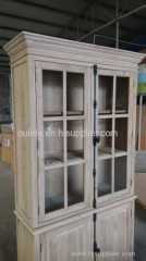 KD locking lever old fir glass display cabinet