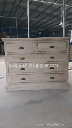 115x42x90cm The old fir 5 drawer cabinet