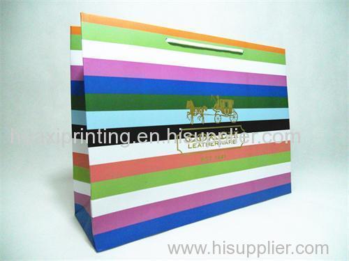 colorful stripe high quality handle bags