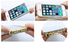 TPU Frame Decorated Metal Bumper Case for iPhone