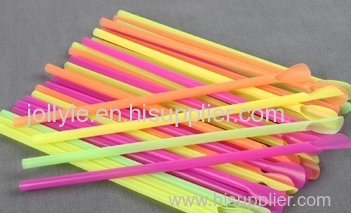 colorful spoon straw plastic