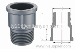 PVC-U PIPE FITTINGS FOR WATER SUPPLY MALE COUPING (DIN)