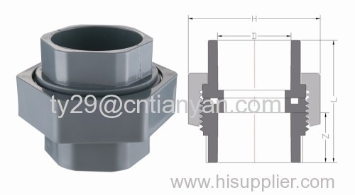 PVC-U PIPE FITTINGS FOR WATER SUPPLY UNION (DIN)