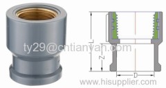 PVC-U PIPE FITTINGS FOR WATER SUPPLY FEMALE COUPING COPPER THREAD (DIN)
