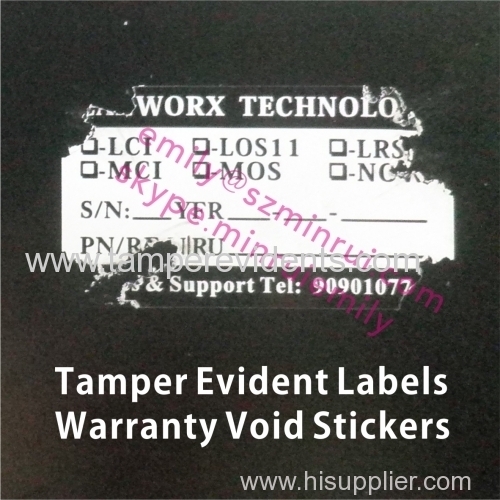 Writable Tamper Evident Labels