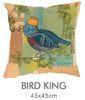 Square Embroidery Birds Applique Pillow Covers 18 X 18 For Chair Floor