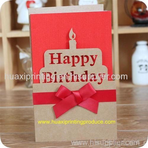 red ribbon birthday's cards