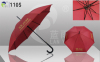 Promotional Automatic Open Straight Umbrellas Double Ribs 210T Pongee Fabric Professional Gifts