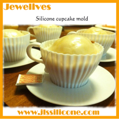 silicone cupcake mold and tea cup