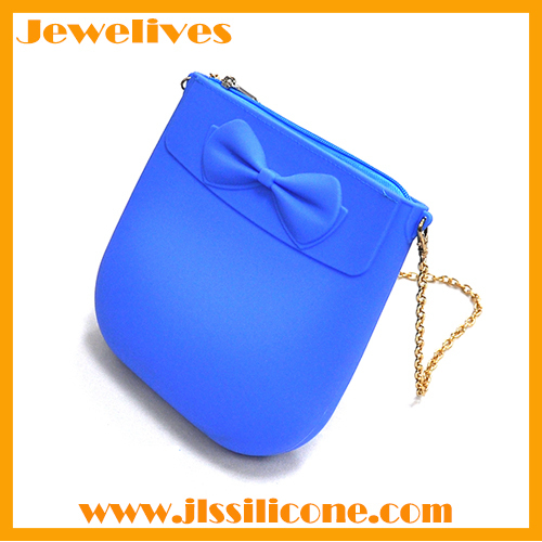 Silicone handbags with steel zipper