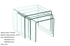 tempered bent glass nesting table