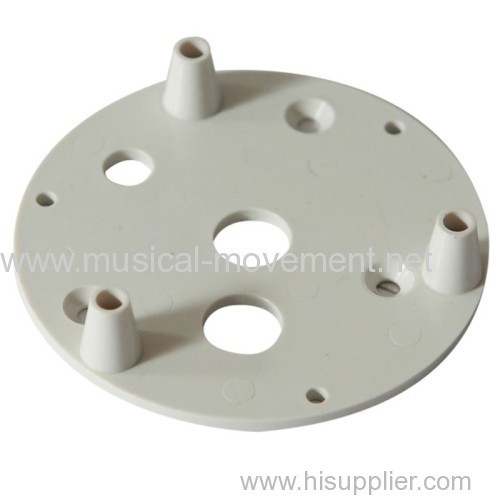 ABS Plastic Disc Base For Clockwork Music Box 3 Legs White