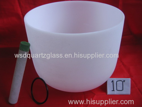 Hand held crystal singing bowl with bag