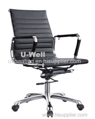 2015 PU back chrome arm soft seat aluminum base multifunction high back executive leather guest conference chair