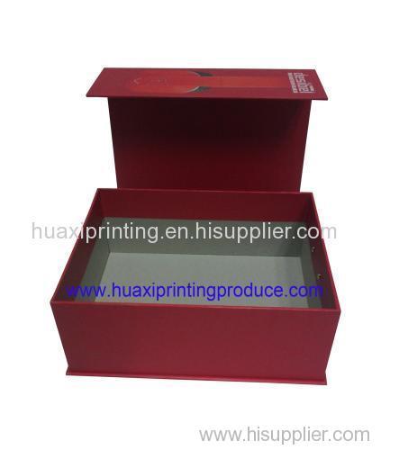 deep red oblong gift boxes