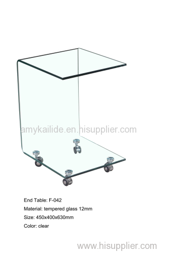 12mm tempered bent glass end table