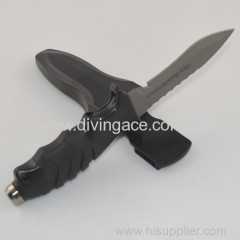 Stainless steel dive knife for scuba diving