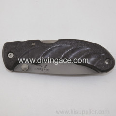 Micarta handle titanium folding dive knife