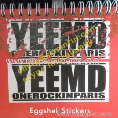 Custom Black Printed Ultra Destructible Vinyl Labels,Outdoor Use Eggshell Stickers,Blanks Eggshell Stickers Can't Remove