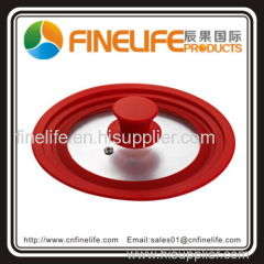 Clear glass lids with silicone ring pan lid