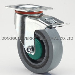 Industrial trolley locking sandwich casters