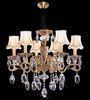 Modern E14 / E27 LED Chandelier Lights Crystal 6 Light Brass Chandelier Fixtures