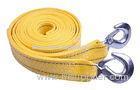 Yellow Polyester / Nylon Heavy Duty Tow Straps With Hooks CE