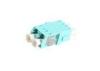 LC OM3 Duplex Fiber Optic Adapter , Blue Short Flange Coupler