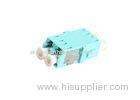 LC OM3 Duplex Fiber Optic Adapter , Blue Short Flange Coupler