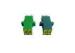 Green Singlemode Fiber Optic Adapter LC Duplex Hinged Dust Cover with Flange