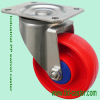 PP red 4 inch swivel caster with ball bearing