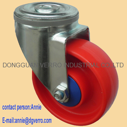 4 inch red PP swivel caster with ball bearing