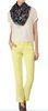 Flexible Soft Womens Tight Pants In Yellow , Hand wash cold water Lay Flat To Dry