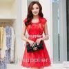 Red Classic Womens Suit Dress formal wedding gowns with flowers