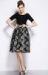 Thick Round Neck Womens Suit Dress , Organza Retro Printed Dresses
