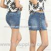 Spring Summer 2014 Plus Size Hole Ripped Skull Embroidery Casual Short Jeans Shorts