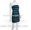 Aqua Mature Tight Printed Womens Cotton Cocktail Dresses with Open Back