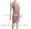 Summer Jersey Ruffle Short Womens Evening Party Dresses in Light Pink