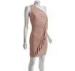 Summer Jersey Ruffle Short Womens Evening Party Dresses in Light Pink