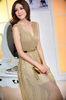 Golden Chiffon Deep V Neck Evening Party Dresses for Girls , Womens