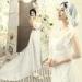 Unique 3D lace Customized Wedding Dresses with Square Neckline for Bridal