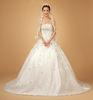 White gorgeous long tail Ladies Wedding Dresses , 3D draping process