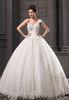 Girls Thin Diamond Lace Ball Gown Wedding dress with one shoulder for fall