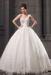 Girls Thin Diamond Lace Ball Gown Wedding dress with one shoulder for fall