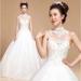 High Collar illusion neckline Princess Wedding Gowns with open back for Girls