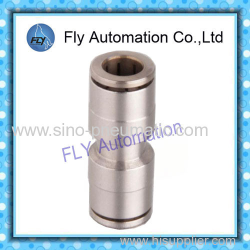 Pneumatic Tube Fittings straight copper nickel quick couplings PU series