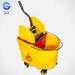 Commercial Plastic Double Bucket Mop Wringer Trolley 35L , Yellow