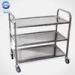Three Tier Serving Carts On Wheels , Food Serving Trolley in Stainless Iron