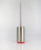 Toilet brush Stainless steel toilet brush holder in cylindrical shape with red silicone base