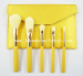 Yellow makeup brush kit
